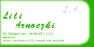 lili arnoczki business card