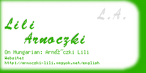 lili arnoczki business card